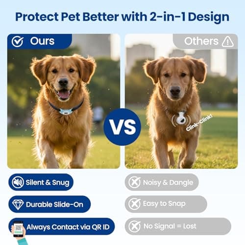 for Airtag Dog Collar Holder with QR ID Tag, Glow in the Dark, Fluorescent Waterproof Silicone for Airtag Case for Dog Collars, Scan for Instant Alert, Emergency Contact, Pet Profile (Blue) - Thumbnail 3