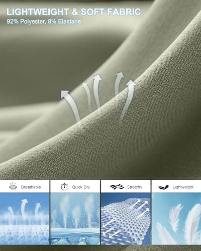 Pudolla Men's Casual Shorts 5" Lightweight Golf Shorts with 3 Pockets Stretch Quick Dry Comfy Work Shorts（sage_Grey_Green L5_XL - Thumbnail 4