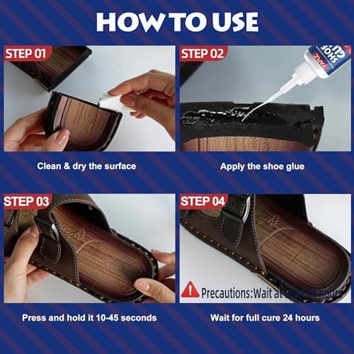 YAFLC Shoe Glue Sole Repair, Super Glue for Shoe Heavy Duty, Boot Repair, Sneakers, Athletic Shoes, Heels, Sandals 40g - Thumbnail 6