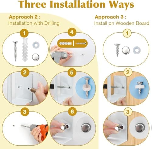 2 Pack Hat Racks for Baseball Caps, Stainless Steel Hat Organizer for Baseball Cap, Hat Holder Storage Organizer, Hat Hanger Strong Adhesive/Wall Drilled for Door, Bedroom, Closet(Black 6 in) (Black) - Thumbnail 5