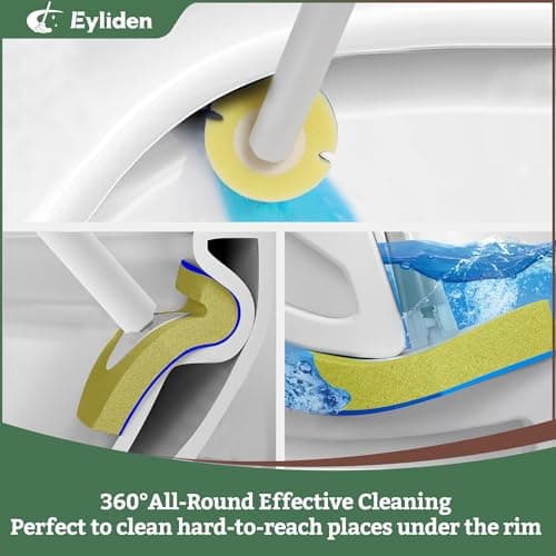 Eyliden Disposable Toilet Brush with Holder, 40-Refill Touch-Free Wand Kit - Thumbnail 4