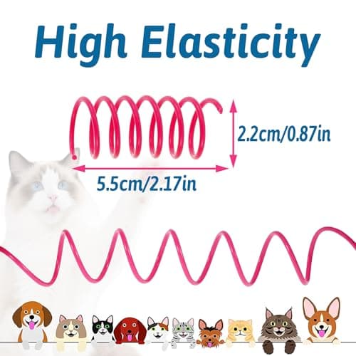 MOSYZEO Cat Toy Springs - 80 Pack Colorful Spring Toys for Cats, Bouncy Plastic Cat Spring Toy, Interactive Springs Cat Toys & Cat Toys for Indoor Cats - Thumbnail 2