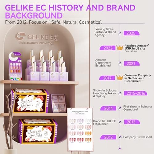 gelike ec Professional Jelly Gel Polish: 12 Nail Colors Set for Salon Technicians with 16ml Big Bottle & Color chart - HEMA & TPO Free Safe Formula Easy to use On Natural or Acrylic Nails - Thumbnail 6