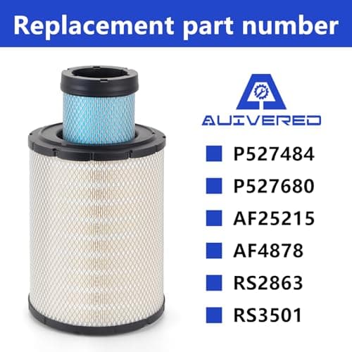 AUIVERED P527484 P527680 Air Filter Kit - Fit for GMC Ford & Magnum Trucks Replaces Baldwin RS2863 RS3501, Wix 46433 46429, Luber-Finer LAF1878, Ac Delco A1169C A1304C AF4878 AF25215 - Thumbnail 2