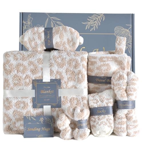 JOOJA Birthday Box Care Package Get Well Soon Gift Baskets Self Care Gifts, Birthday Gift Basket for Her, Leopard Print Gifts for Women Mom Wife Daughter Sister Friends Leopard Khaki - Image 1
