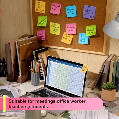 OHOME Sticky Notes - 12 Pads, 3”x3” - Colorful Self-Stick Post Notes Bulk - Office Desk Accessories | Teacher Classroom Must Haves,Aesthetic School Supplies for Home,Back to School Essential - Thumbnail 5