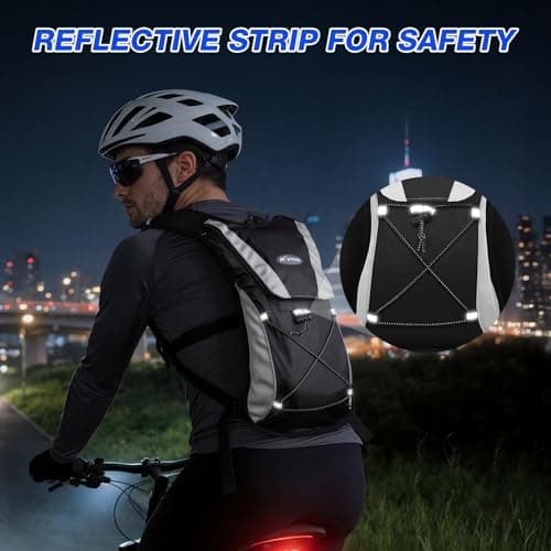 KUYOU Running Vest with 2L Water Bladder, Lightweight Hydration Backpack, Adjustable Reflective Water Backpack for Running Hiking Marathon Cycling, for Women & Men - Thumbnail 4