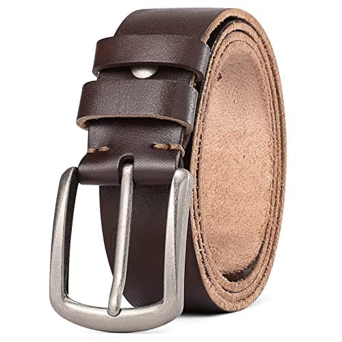 SENDEFN Men's Belt Full Grain Leather Belts with Single Prong Buckle Trim to Fit, Gift Box - Image 1