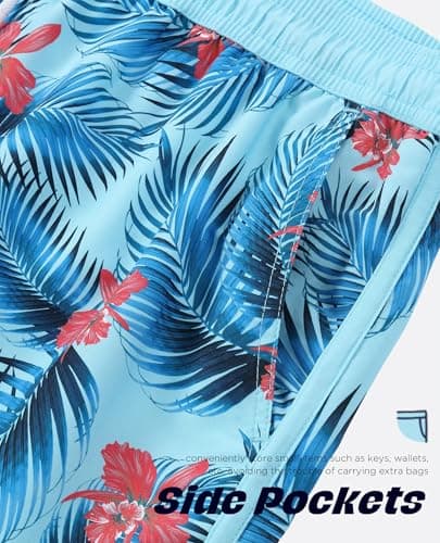 CoozySphere Mens 5 inch Swim Trunks with Mesh Lining Quick Dry Board Shorts 80 80s Vintage Bathing Suits M - Thumbnail 5