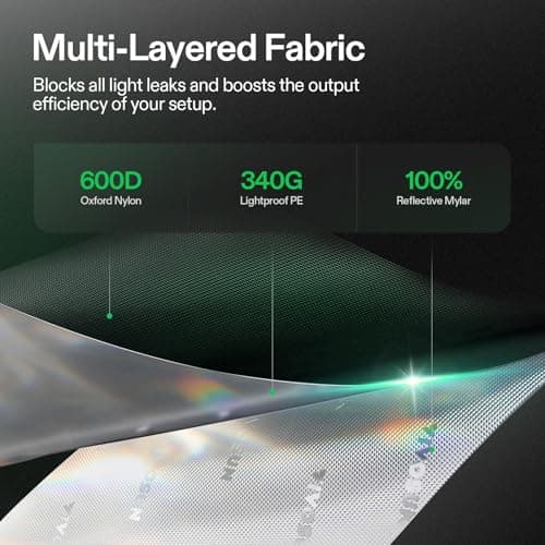 VIVOSUN S224 2x2 Grow Tent, 24"x24"x48" High Reflective Mylar with Observation Window and Floor Tray for Hydroponics Indoor Plant for VS1000 - Thumbnail 3