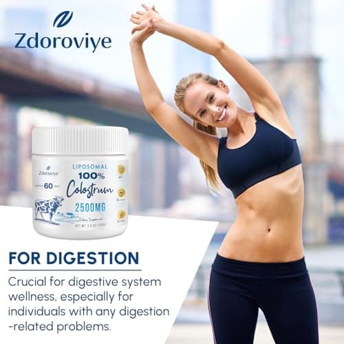 Zdoroviye Liposomal Bovine Colostrum Powder Supplement 2500 mg, Higher Absorption Than Regular Bovine Colostrum (60 Servings) - Thumbnail 5
