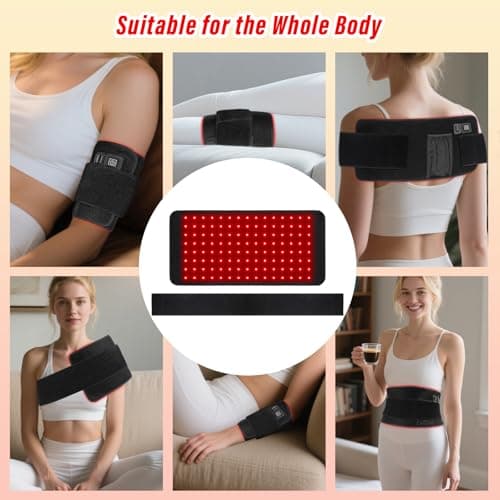 Red Light Therapy for Body, 660nm 850nm 16" 3 in 1 LED Infrared Redlight Therapy Belt Wrap Pad for Neck Shoulder Back Knee Muscle - Thumbnail 2