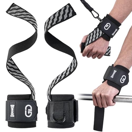 GOUNOD Lifting Wrist Straps with D Ring for Weightlifting & Gym – Heavy Duty Padded Wrist Support for Men & Women – Non-Slip Hand Grip Straps for Deadlifts, Pull Ups, Cable Machines & Bodybuilding - Image 1