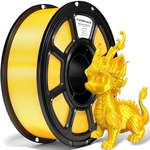 Silk PLA Filament 1.75mm,3D Printer Filament with a Metallic Glossy Finish, Dimensional Accuracy +/- 0.02 mm, 1kg Spool(2.2lbs) Fits for Most FDM 3D Metallic Light Gold Silk Filament - Image 1