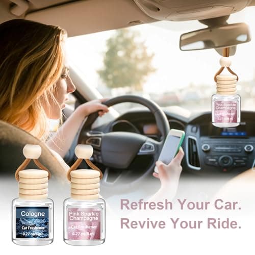 6 Pack Air Freshener Diffuser, Hanging Air Fragrance Essential Oil Diffuser, Car Scents Accessories Cute Car Interior Decor,Car Air Fresheners for Women & Men Gift Cologne Aromatherapy Oil - Thumbnail 3