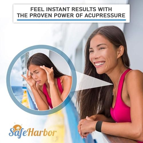 Sea Sickness Kit for Cruise | Motion Sickness Wristbands + Ginger Patches | Non Drowsy Nausea Relief for Adults, Kids | Alaska Cruise Essentials, Travel Kit for Car, Airplane | 2 Bands + 10 Patches - Thumbnail 4