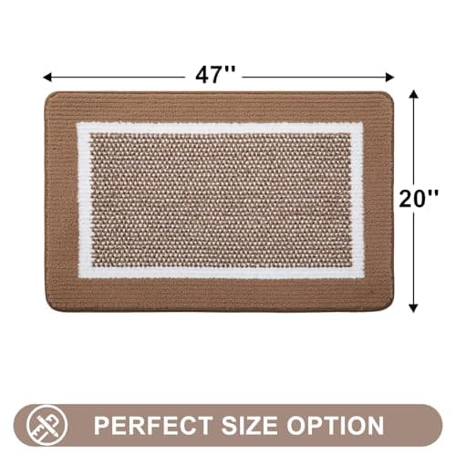 Colorxy Indoor Door Mat, Non-Slip Absorbent Resist Dirt Entrance Mat, Sturdy Low-Profile Inside Floor Carpet Mats, Washable Front Entry Doormats for Entryway, 47''x20'', Brown - Thumbnail 2