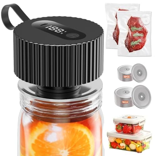 Electric Mason Jar Vacuum Sealer, Upgraded Handheld Vacuum Sealer Kit for Food Storage, Cordless Jar Sealer for Wide & Regular Mouth Jars, Bags, Containers - Image 1