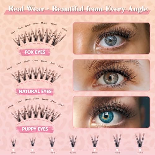 SPHANIE Brown & Black Lash Extension Kit Eyelash Clusters, 280 pcs 9-16mm DIY Lash Clusters with Lash Bond & Seal, Tweezers, D Curl Lashes Clusters Kit for Beginners - Thumbnail 2