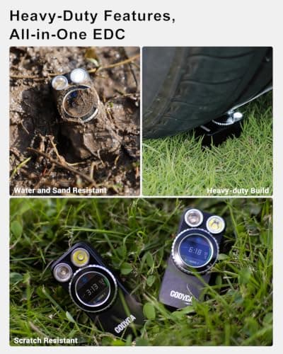 GODYGA TorchEye UDa 7-in-1 EDC Flashlight with Laser Distance Meter, Digital Angle Finder, 650 LM White & 365 nm UV Light, Area Calculator, Height Measurement, Rechargeable Magnetic Work Light for DIY - Thumbnail 5