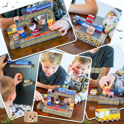 Coodoo Magnetic Blocks - Build Mine Magnet World Mine Train Track Set, Magnetic Building Blocks Toddler Toys STEM Sensory Outdoor Toys for 3+ Year Old Boys & Girls, Kids Toy for Ages 4-6 6-8 5-7 - Thumbnail 4