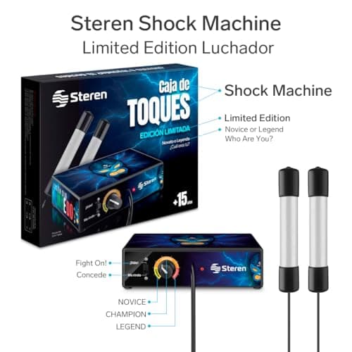 STEREN Fully Assembled Shock Machine Game - Limited Edition Luchador - Great Gift for Family Game Night, Gatherings or Party's - Maquina de Toques Electricos - Thumbnail 3
