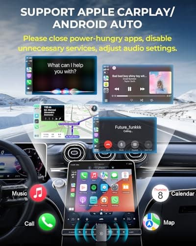 AuroraLink 2-in-1 Mini Wireless CarPlay Adapter for Apple iPhone, 2026 Upgraded Bluetooth Android Auto Dongle Convert Wired to Wireless, Plug & Play, USB & Type C for iOS 10+, Android 11+, 2016+ Cars - Thumbnail 5