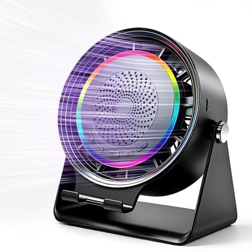 Gifts for Men Women, Wireless Bluetooth Speaker with Phone Stand, Desk Fans & RGB Lights, HD Sound Anti-Slip Base, Rechargeable (5000mAh), 360° Adjustable Phone Holder Cool Gadgets Birthday Gift