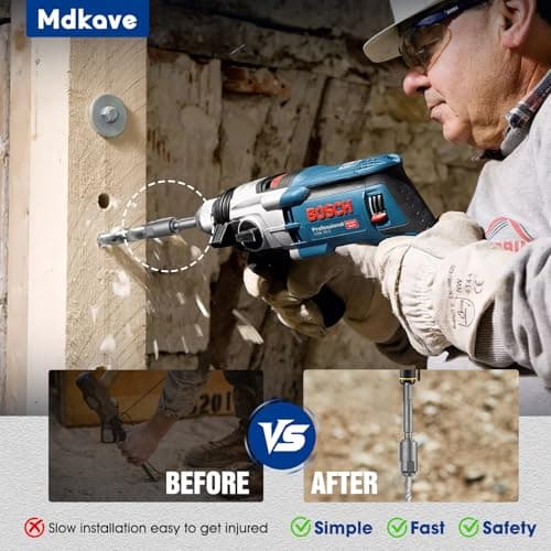 SDS-Max to SDS-Plus Adapter,Rotary Hammer Connection Adapter Bits,Hammer Drill Adaptor for Quick Change Shank Drill Converter Tools(Silver) - Thumbnail 3