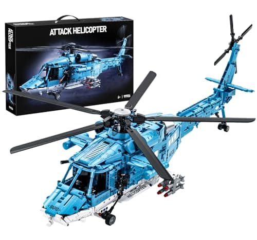 Military Helicopter Building Blocks Set, 1521PCS Army Airplane Bricks Model–Air Force Utility Helicopter Toy with Rotating Blades, Detailed Cockpit, Tactical Gear–Collectible Gift for Boys Teen Adults - Image 1