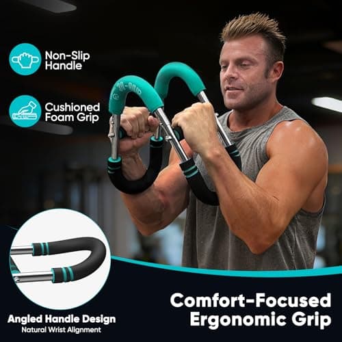 FitBeast Twister Arm Trainer, 4 Progressive Resistance Levels (30-120 lbs), 4-Spring Adjustable Arm & Chest Workout Equipment, Upper Body Strength Training Equipment for Home Gym (Blue) - Thumbnail 5