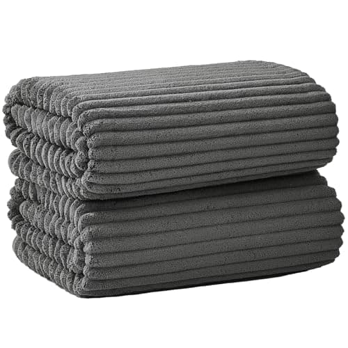 NALIVO Oversized Bath Sheets 40x80 Inches Extra Large Bath Towels for Adults Super Soft Quick Dry Highly Absobent Microfiber Shower Towels for Bathroom, Pool, Gym, Yoga Towel (Charcoal Gray, 2Piece)