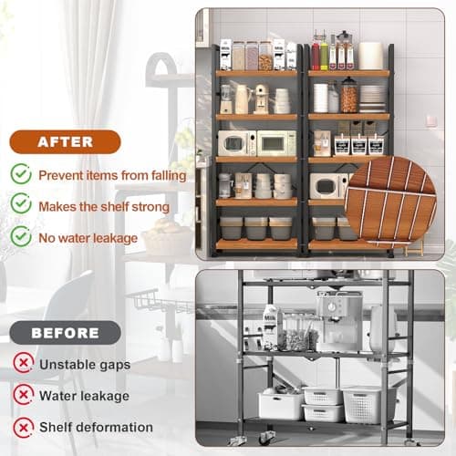 Demine 4 Pack Wire Shelf Liners, 24x12 Inch Thick Waterproof Wood Grain PVC Covers for Wire Shelving, Non-Slip & Easy to Clean Shelf Mats for Pantry, Closet, Kitchen, Bathroom - Thumbnail 3