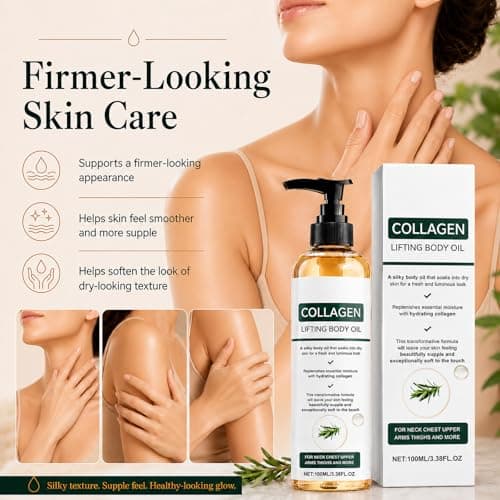 CWYRLTKA Collagen Lifting Body Oil for Skin Tightening, Post Shower Hydrating & Moisturizing Collagen Oil for Women & Men, Softens Crepey Skin, All Skin Types, 3.8 Fl Oz - Thumbnail 3