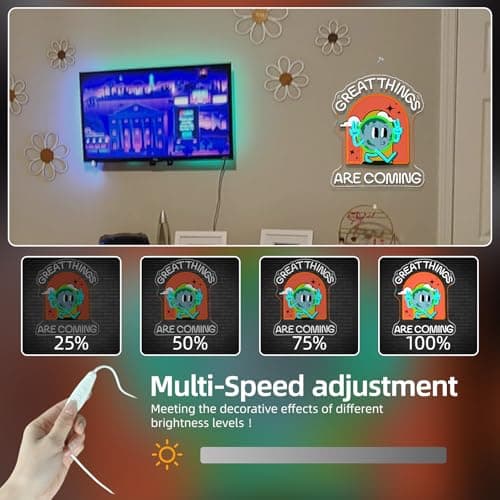 Earth Neon Sign Positive Neon Signs for Wall Decor Great Things Are Coming Led Lights Colorful Light Up for School Classroom Teen Room Dorm Bedroom Shop Office Decoration Kids Gifts - Thumbnail 3