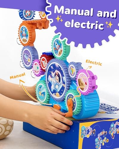 KOKODI Gear Building Toys for Kids, Electric & Manual Construction Set for Kids, Engineering Learning Kit for Ages 3-8 Years Old, Birthday Gifts & Preschool Educational Toys for Boys Girls - Thumbnail 4