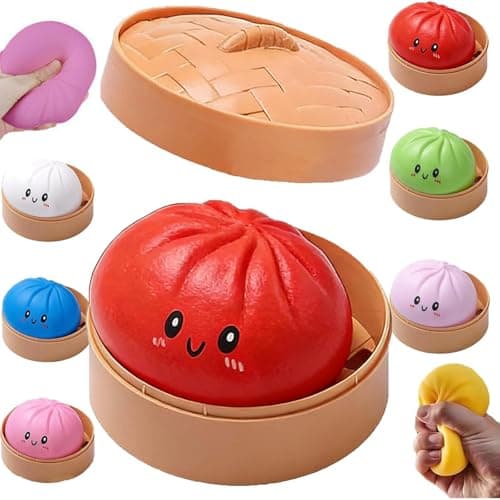 Mystery Dumpling Squishy, 4 Inch Jumbo Dumpling Stress Ball, Squishy Bun, Anxiety Relief Fidget, Soft Squeeze Decompression Dough for Adults Classroom Prizes & Party Favors - Image 1