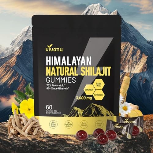 Himalayan9 Shilajit Gummies with Ashwagandha & Gokshura | 85+ Trace Minerals & Fulvic Acid | Organic, Non-GMO Micronutrient Supplement for Men & Women | 100% Pure & Natural - Image 1