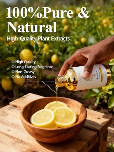 100% Pure Lemon Essential Oil 4 fl oz Thieves Oil Essential Oil - Essential Oils for Diffusers & Aromatherapy & Home Care Gifts for Women - Lemon Oil Essential Oil - Thumbnail 2