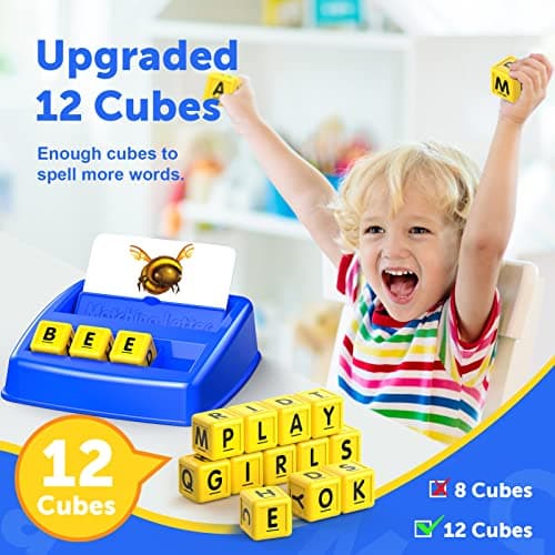 Learning Games for Kids Ages 3-8, Matching Letter Game for Kids Toys Ages 3-8 Educational Toys for 3-8 Year Olds Boys Girls Birthday Party Easter Gifts for 3-8 Year Olds Boys Girls Blue - Thumbnail 3