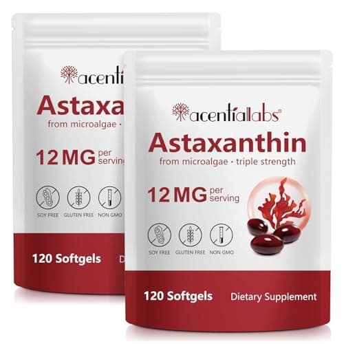 ZUZOKKAHA Astaxanthin Supplements 12mg - 120 Softgels | Premium Natural Antioxidant from Microalgae | Eye, Skin, Brain, Joint, Heart & Immune Health Support | Non-GMO, Gluten-Free - Image 1