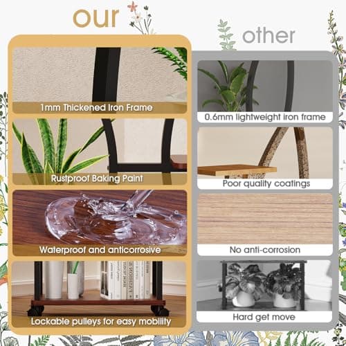 Plant Stand Indoor with Grow Lights-65" Indoor Plant Shelf,8 Tiered Corner Plant Stands for Indoor Plants,Metal Tall Plant Flower Display Shelves for Bedroom Living Room Balcony Patio (House-Shape) - Thumbnail 5