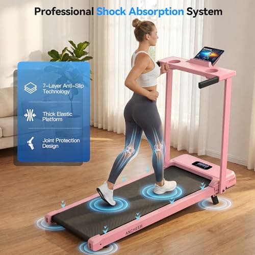 FUNMILY Incline Walking Pad Treadmill with Handle Bar, Folding Treadmills for Home Small, 3.5HP Portable Treadmill with Desk, 350 lbs Weight Capacity, Walking Pad with Remote Control and LED Display - Thumbnail 6