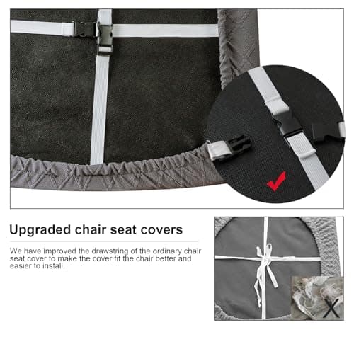 Genina Waterproof Seat Covers for Dining Room Chairs Covers Dining Chair Cover Kitchen Chair Covers (Dark Gray, 4 Pcs) - Thumbnail 6