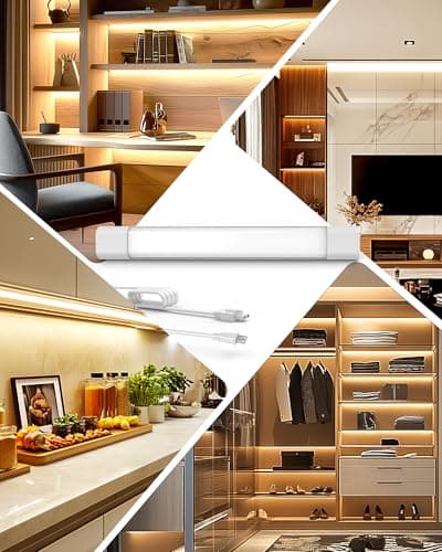 Snyloe 12" Under Cabinet Light Plug-in, 6.5W 500LM, Dimmable (100%/50%), Energy Efficient, 5FT Power Cord and 12" Linking Cord, Lightweight Design, Linkable Up to 30 Units, YT-4101-12 - Thumbnail 6