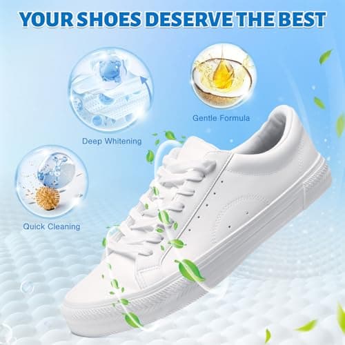 Jevvu Shoe Cleaner, 6.76fl.oz Sneaker Cleaner Foam for Removing Stains and Dirt, Shoe Cleaning Kit for White Shoes, Leather, Knit, Boots, Canvas, Fabric, Tennis - Thumbnail 3