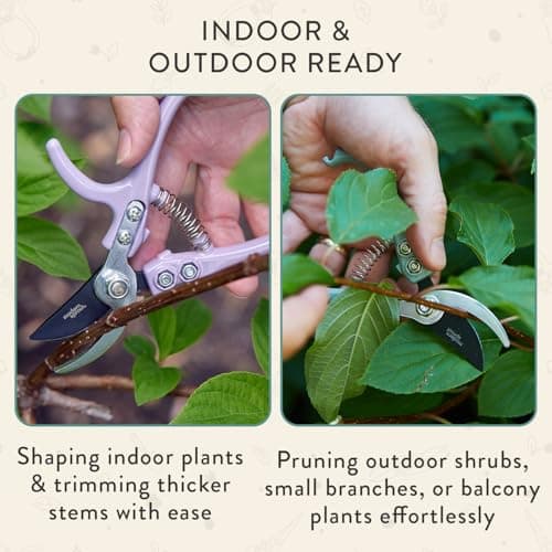 Modern Sprout Hand Pruners - Lightweight Pruning Shears W/Easy Lock- Gardening Scissors - Bypass Sharp Carbon Steel Blade - Rust Resistant - Garden Tools -Reusable Holster -Gift for Father's Day-Ocean - Thumbnail 5