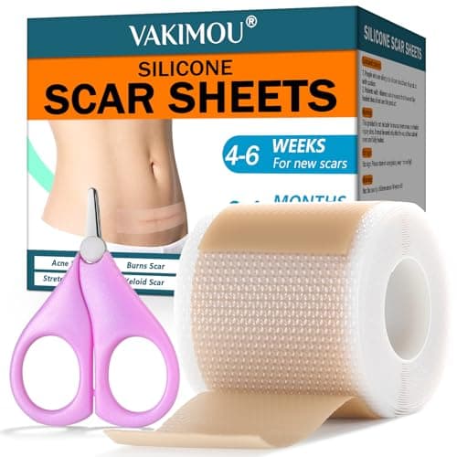Silicone Scar Sheets,Silicone Scar Tape, Professional Scar Removal, Silicone Scar strips for Surgical scars tape, C-Section,Tummy Tuck (1.6x11859''Roll-3.0M) Keloid bump removal - Image 1