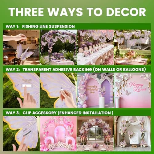 Giant 3D Metallic Gold Butterfly Wall Decor, 10"-20" Oversized Hollow-Out Paper Butterflies for Wedding Backdrop, Storefront Display & Luxury Nursery Art (Purple) - Thumbnail 5