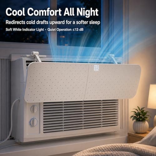 AirFlow Pro Cool & Pure Window Air Conditioner Deflector with Negative Ion Purifier, Adjustable AC Vent Deflector for Mini Split & Window Units, Universal ABS Air Vent Deflector to Prevent Direct Blow - Thumbnail 6